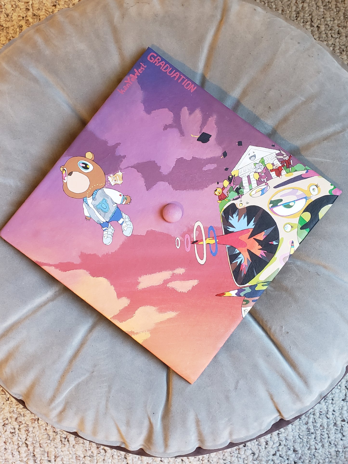 Custom Hand-Painted Graduation Cap (Complex Design)