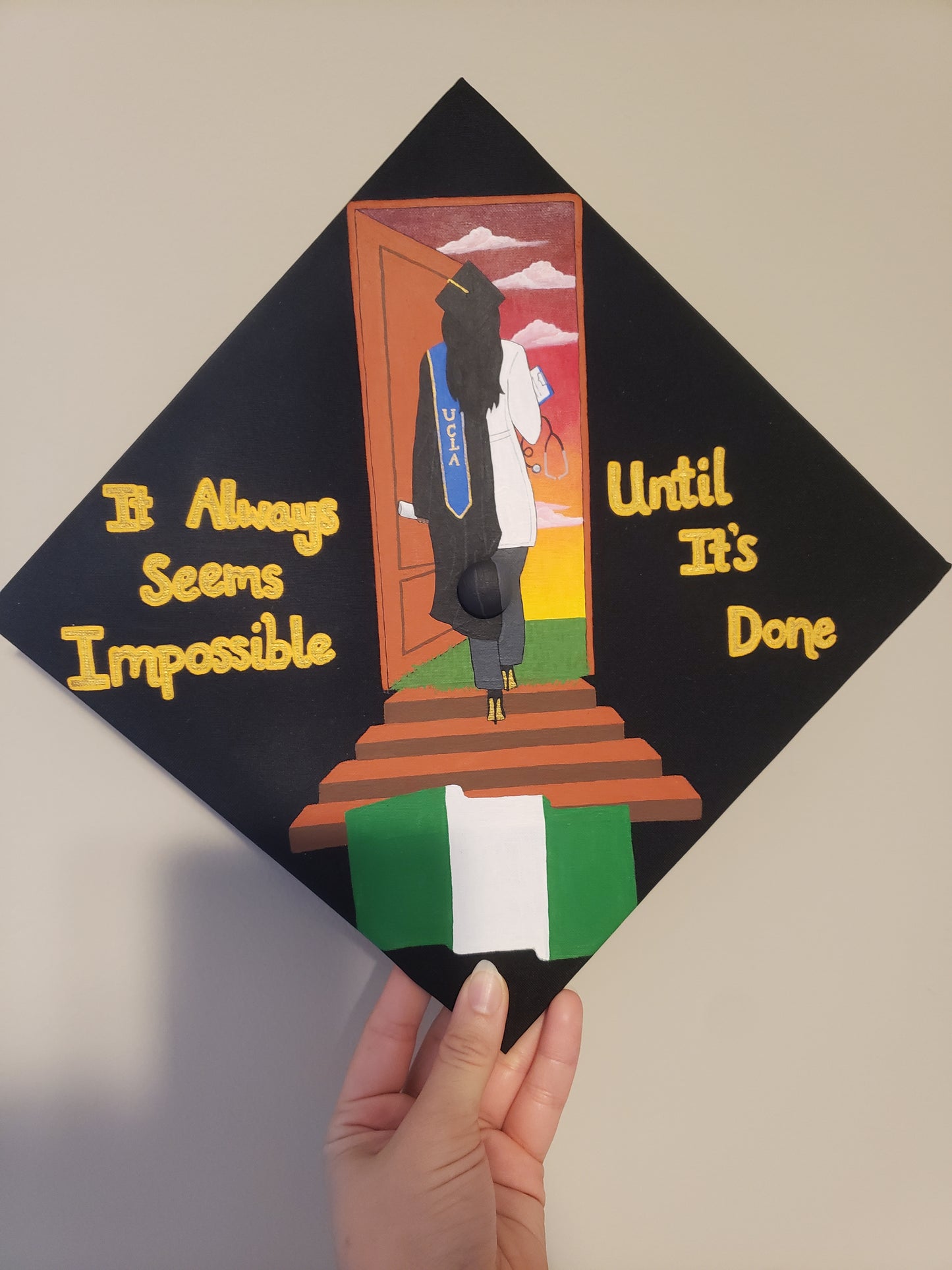 Custom Hand-Painted Graduation Cap (Simple Design)