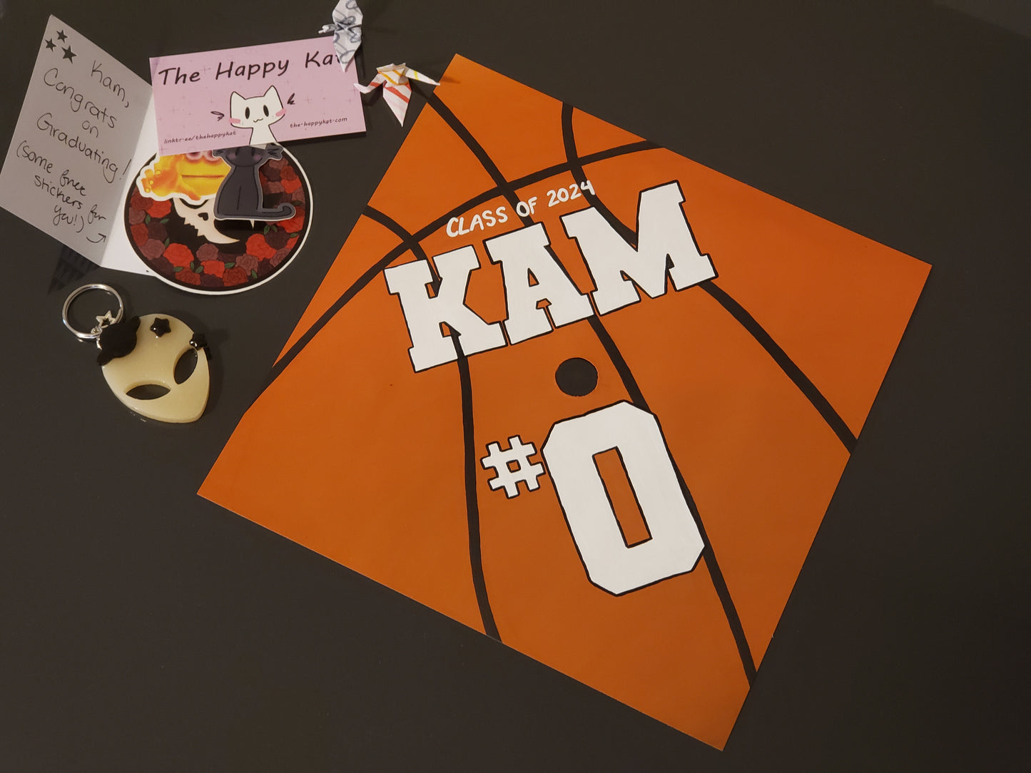 Custom Hand-Painted Graduation Cap (Simple Design)