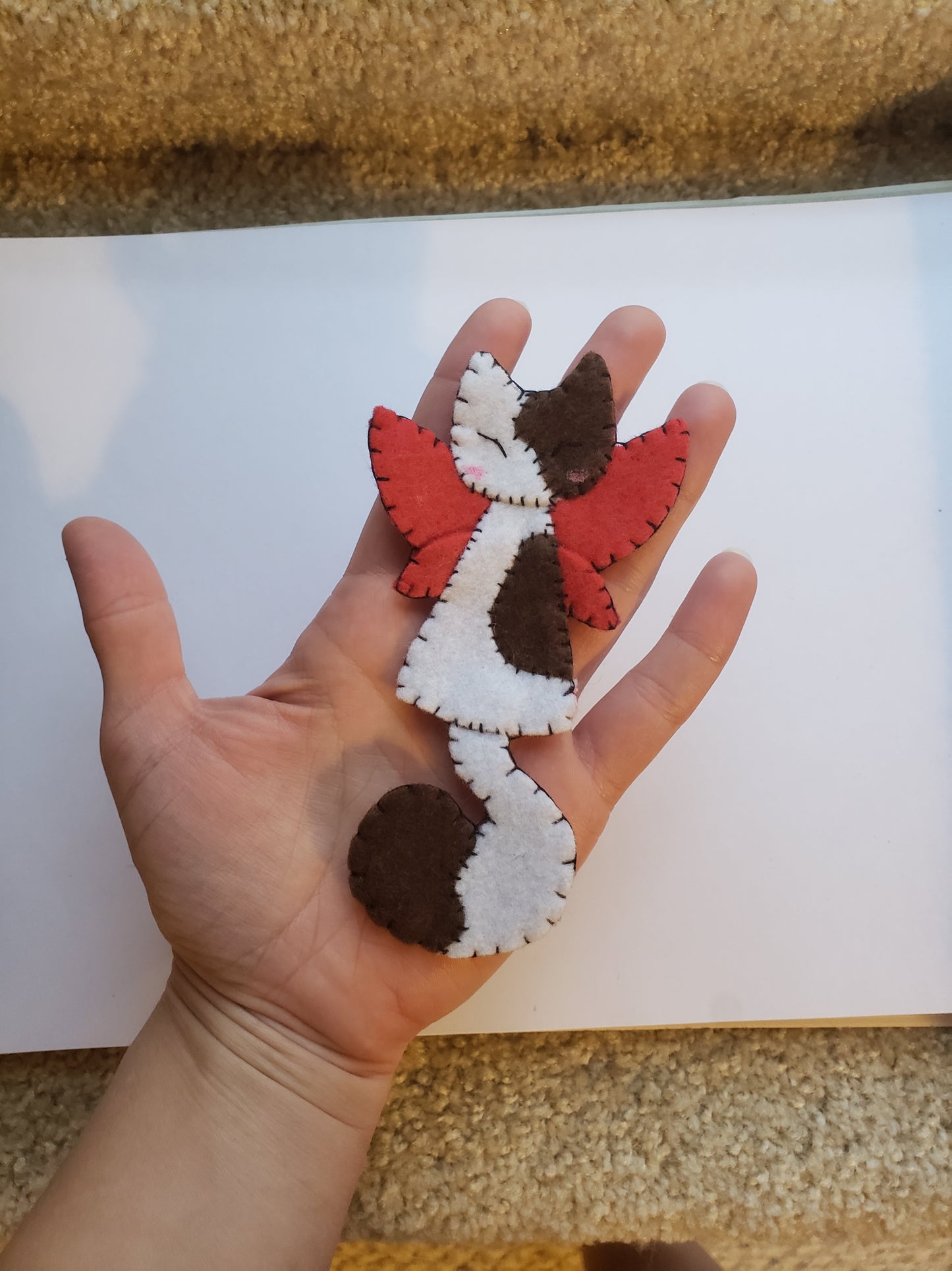 Hand-Stitched Felt Fairy Cat Bookmarks