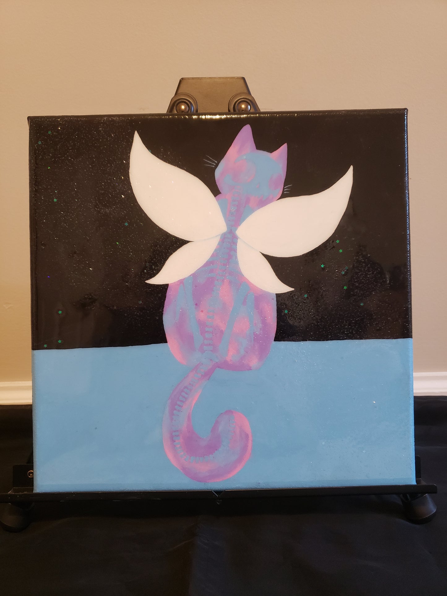 Pastel Fairy SkullCat : Original Painting
