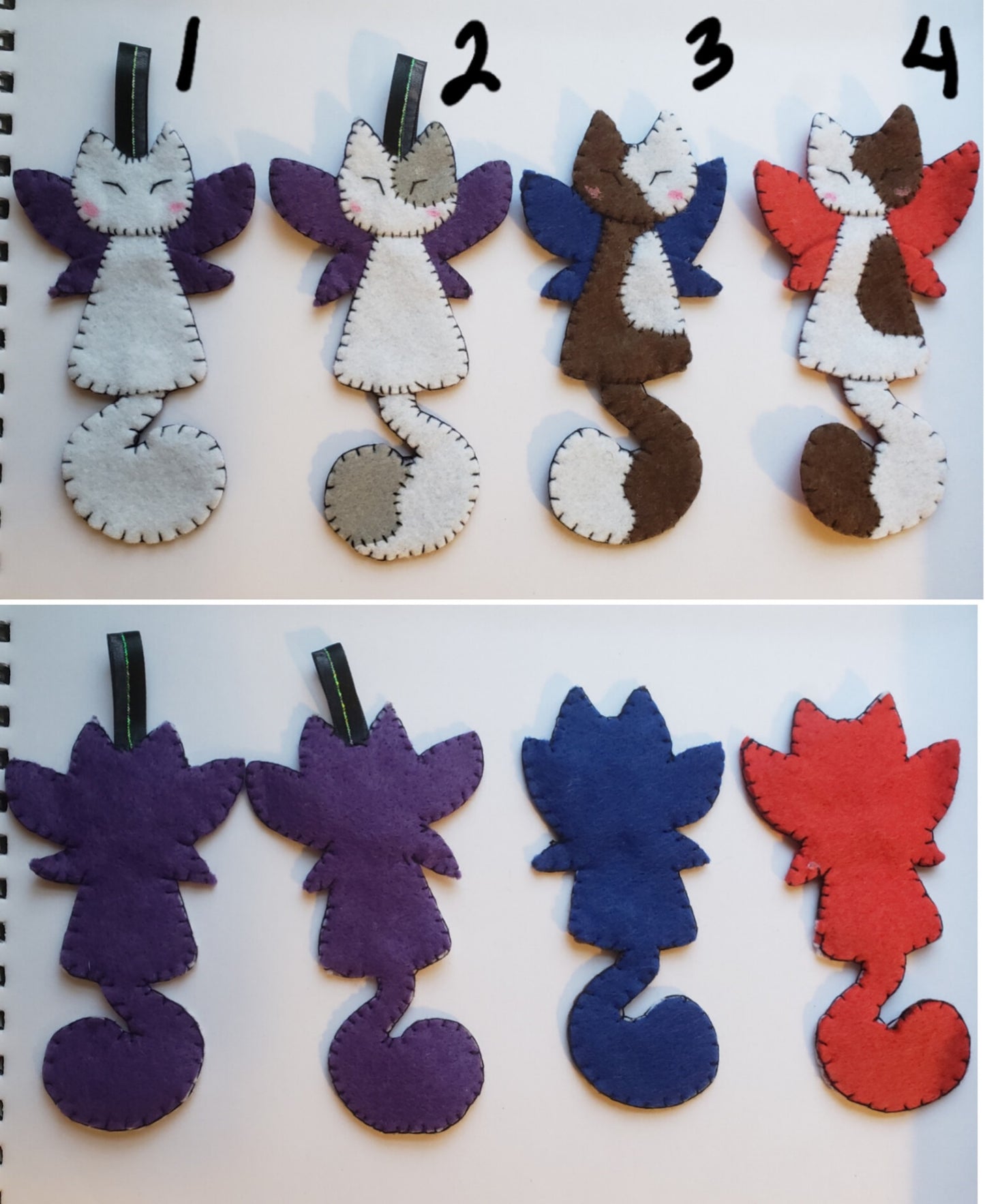 Hand-Stitched Felt Fairy Cat Bookmarks