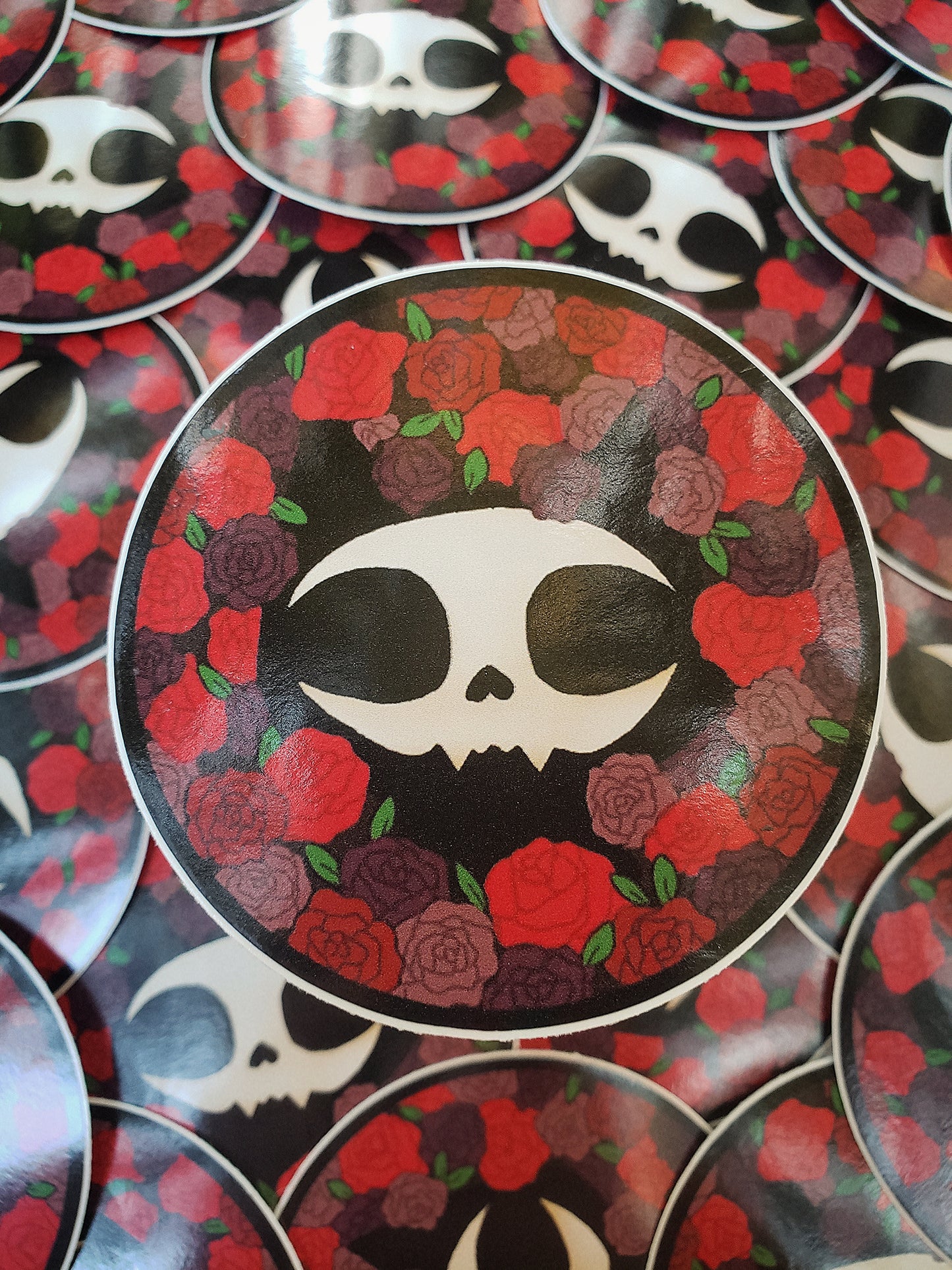 Gothic Roses Skull-cat