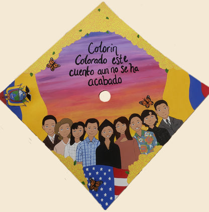 Custom Hand-Painted Graduation Cap (Complex Design)