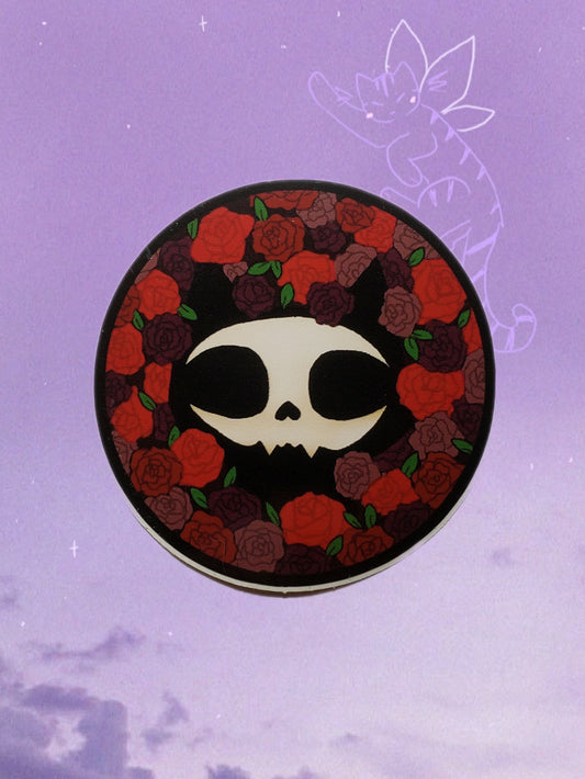 Gothic Roses Skull-cat