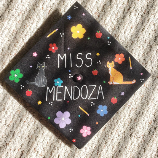 Custom Hand-Painted Graduation Cap (Simple Design)