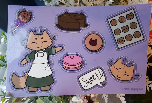 Bakery Kitty Sticker Sheet
