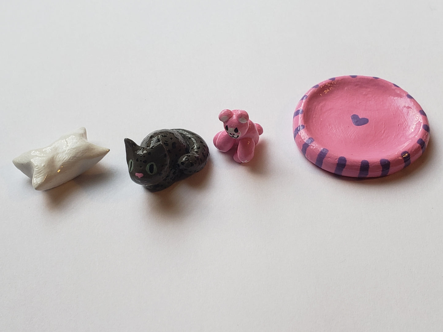 Miniature Cat Desk Buddy with Toys and Bed Accessories!