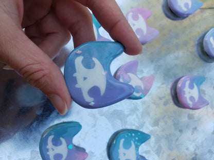 Glittery Pastel Skele-Cats OOAK Magnet -GRAB BAG-