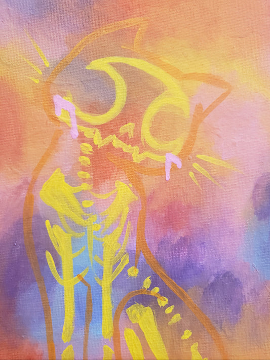 Sunset Kitty : Original Painting