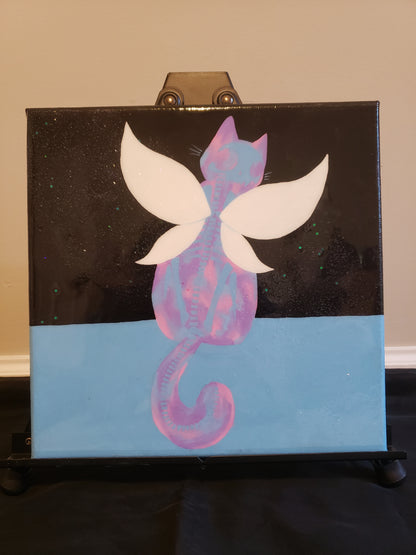 Pastel Fairy SkullCat : Original Painting